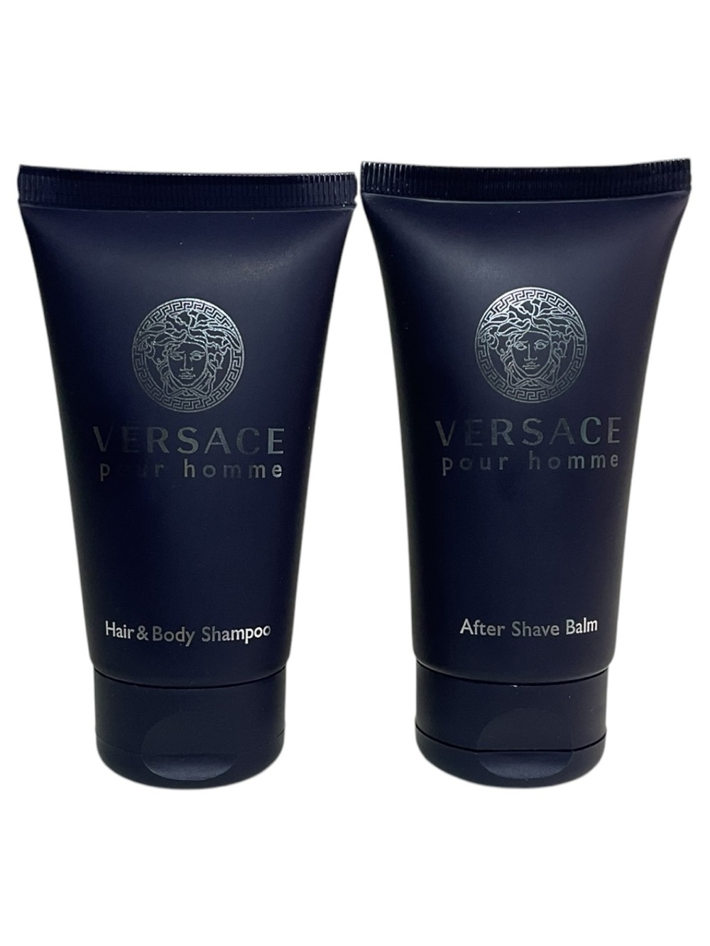 Versace Pour Homme Men Hair & Body Shampoo After Shave Balm 1.7 oz Set of 2